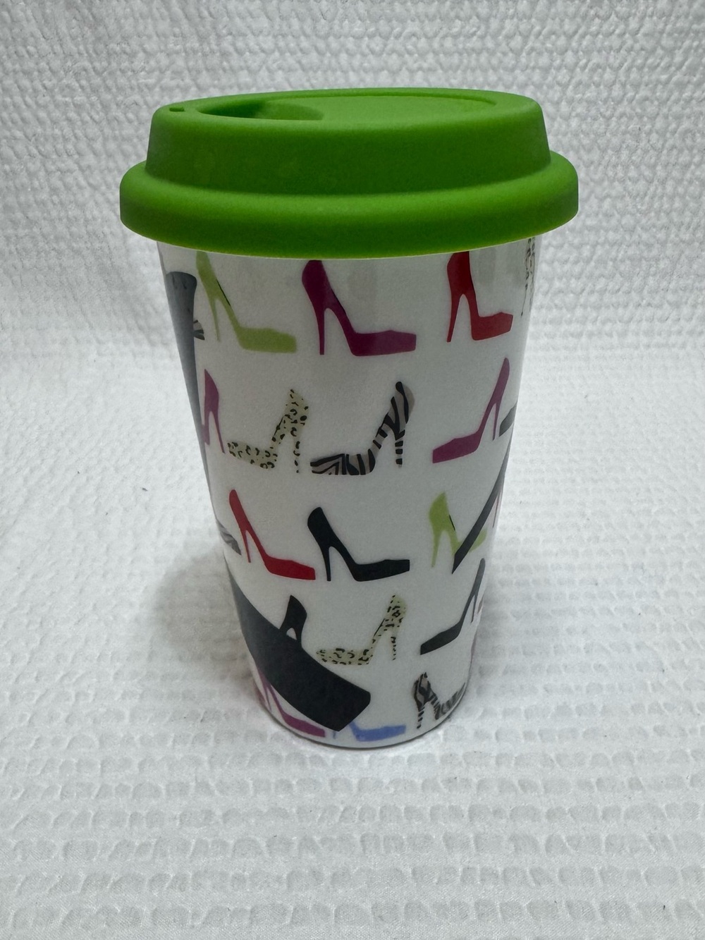 Ciroa Reuse Me Porcelain Travel Mug Double Wall Heels All Colors